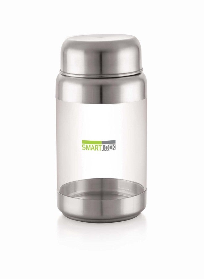 SMARTLOCK Onyx Stainless Steel Transparent See Through Container, Set of 1 (1850 ml Each) - Image 1